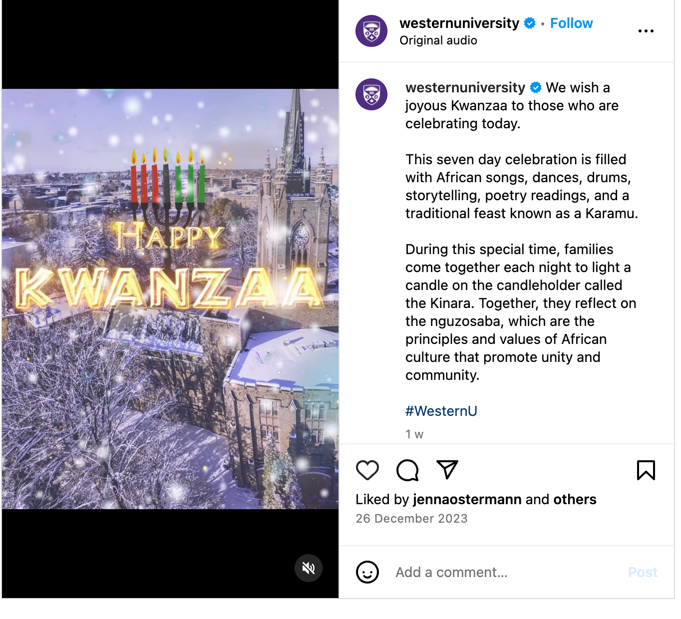 university examples social media posts festive holidays christmas